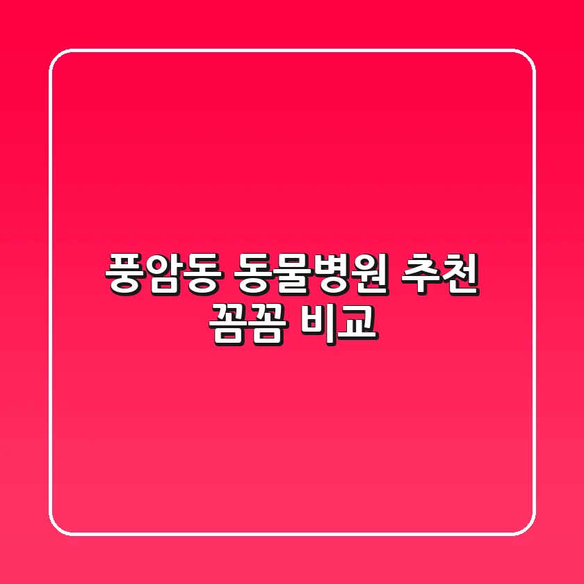 풍암동 동물병원 추천 : 꼼꼼 비교