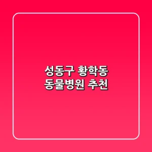 성동구 황학동 동물병원 추천