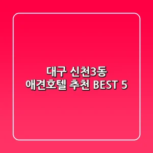 대구 신천3동 애견호텔 추천 BEST 5