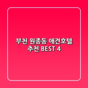 부천 원종동 애견호텔 추천 BEST 4