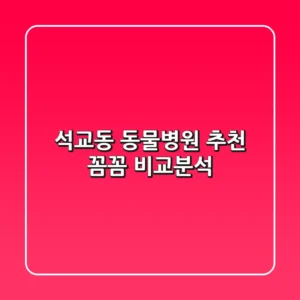 석교동 동물병원 추천 : 꼼꼼 비교분석