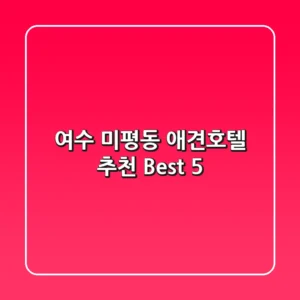 여수 미평동 애견호텔 추천 Best 5