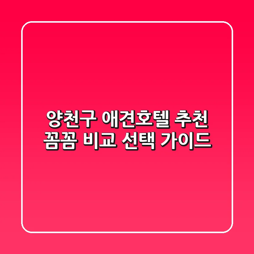 양천구 애견호텔 추천: 꼼꼼 비교 & 선택 가이드
