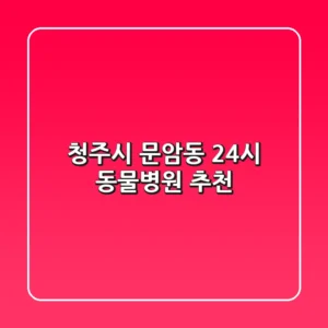 청주시 문암동 24시 동물병원 추천