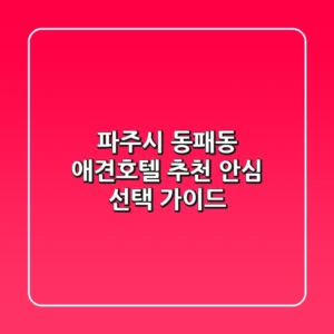 파주시 동패동 애견호텔 추천 | 안심 선택 가이드