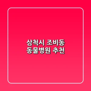 삼척시 조비동 동물병원 추천