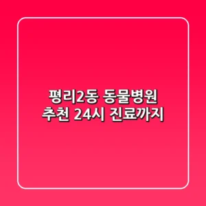 평리2동 동물병원 추천 🐾 24시 진료까지