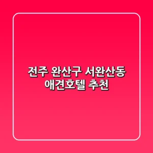 전주 완산구 서완산동 애견호텔 추천