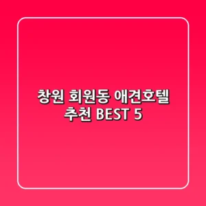 창원 회원동 애견호텔 추천 BEST 5