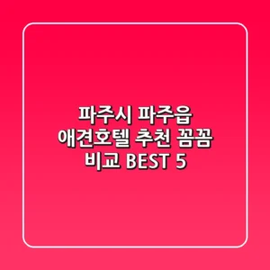 파주시 파주읍 애견호텔 추천 | 꼼꼼 비교 BEST 5
