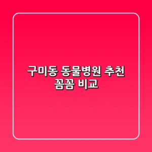 구미동 동물병원 추천 : 꼼꼼 비교