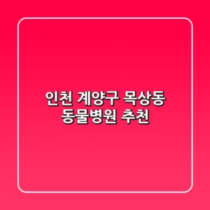 인천 계양구 목상동 동물병원 추천