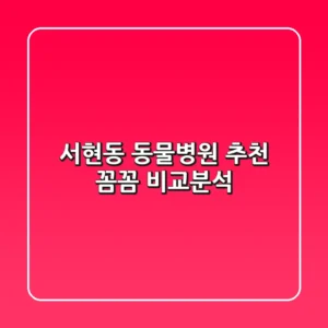 서현동 동물병원 추천 : 꼼꼼 비교분석