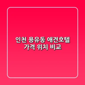 인천 용유동 애견호텔: 가격 위치 비교