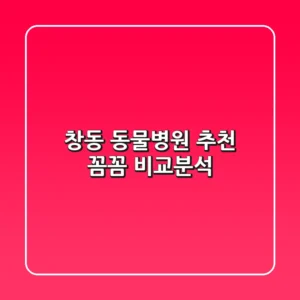 창동 동물병원 추천 : 꼼꼼 비교분석