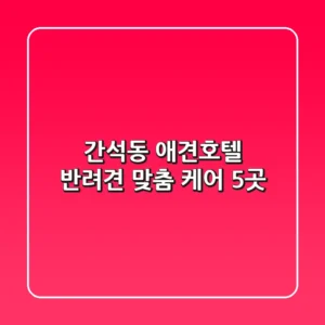 간석동 애견호텔: 반려견 맞춤 케어 5곳