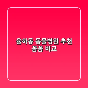 율하동 동물병원 추천 : 꼼꼼 비교!