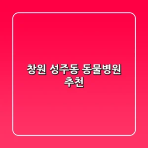 창원 성주동 동물병원 추천