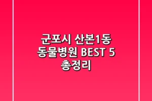 군포시 산본1동 동물병원 BEST 5 총정리
