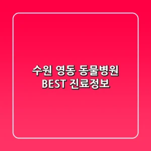 수원 영동 동물병원 BEST 진료정보