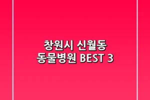 창원시 신월동 동물병원 BEST 3