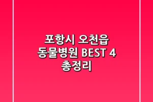 포항시 오천읍 동물병원, BEST 4 총정리