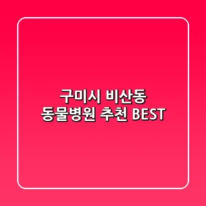 구미시 비산동 동물병원 추천 BEST