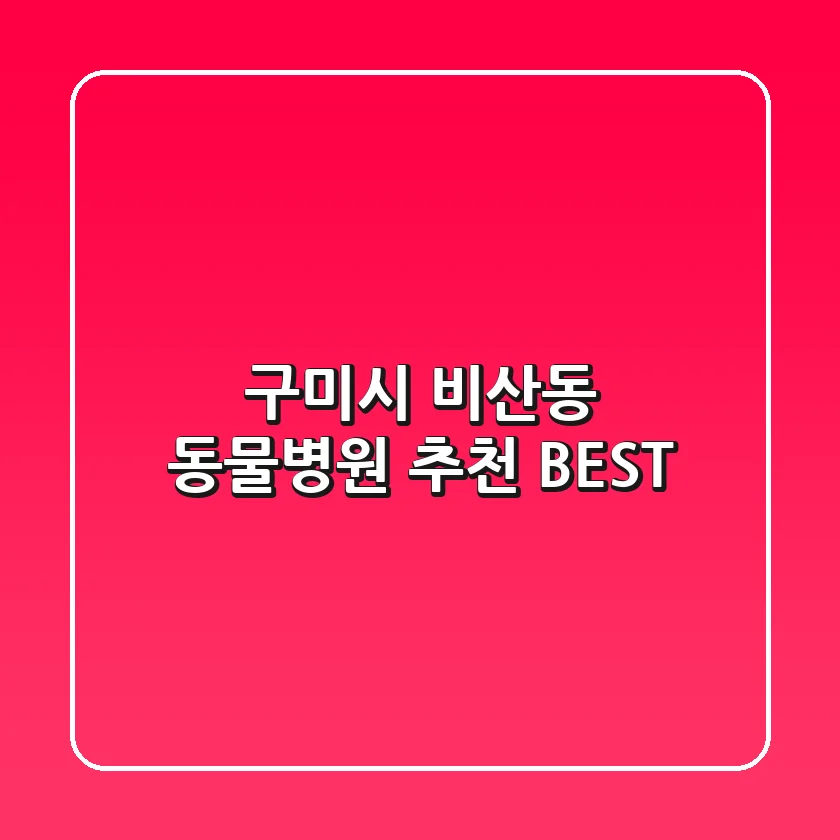 구미시 비산동 동물병원 추천 BEST