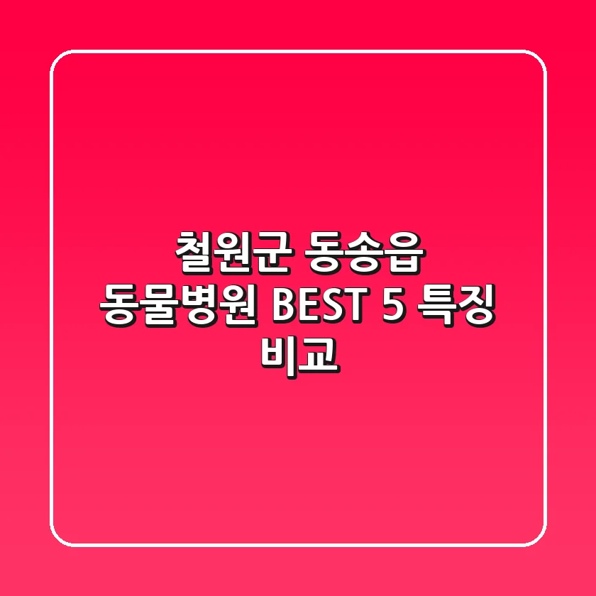 철원군 동송읍 동물병원: BEST 5 특징 비교