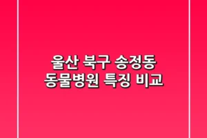 울산 북구 송정동 동물병원: 특징 비교