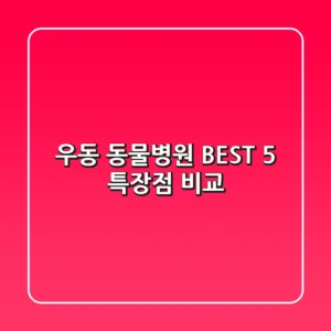 우동 동물병원 BEST 5 특장점 비교