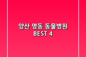 양산 명동 동물병원 BEST 4