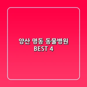 양산 명동 동물병원 BEST 4