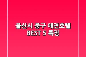 울산시 중구 애견호텔 BEST 5 특징
