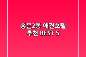 홍은2동 애견호텔 추천 BEST 5