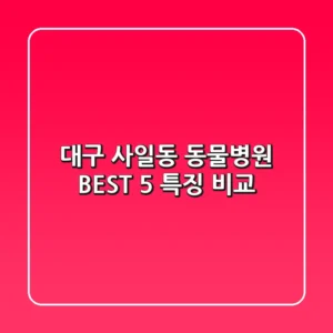 대구 사일동 동물병원: BEST 5 특징 비교