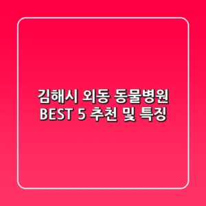 김해시 외동 동물병원: BEST 5 추천 및 특징