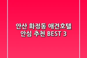 안산 화정동 애견호텔 안심 추천 BEST 3