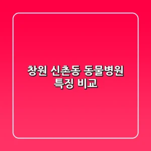 창원 신촌동 동물병원 특징 비교