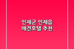 인제군 인제읍 애견호텔 추천