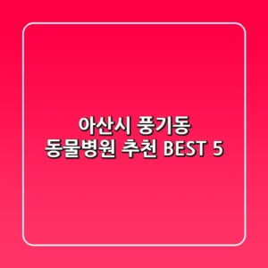 아산시 풍기동 동물병원 추천 BEST 5