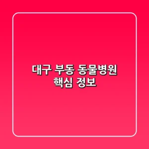 대구 부동 동물병원 핵심 정보