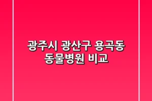 광주시 광산구 용곡동 동물병원 비교