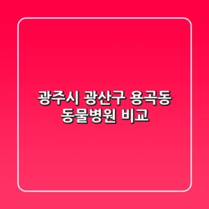 광주시 광산구 용곡동 동물병원 비교