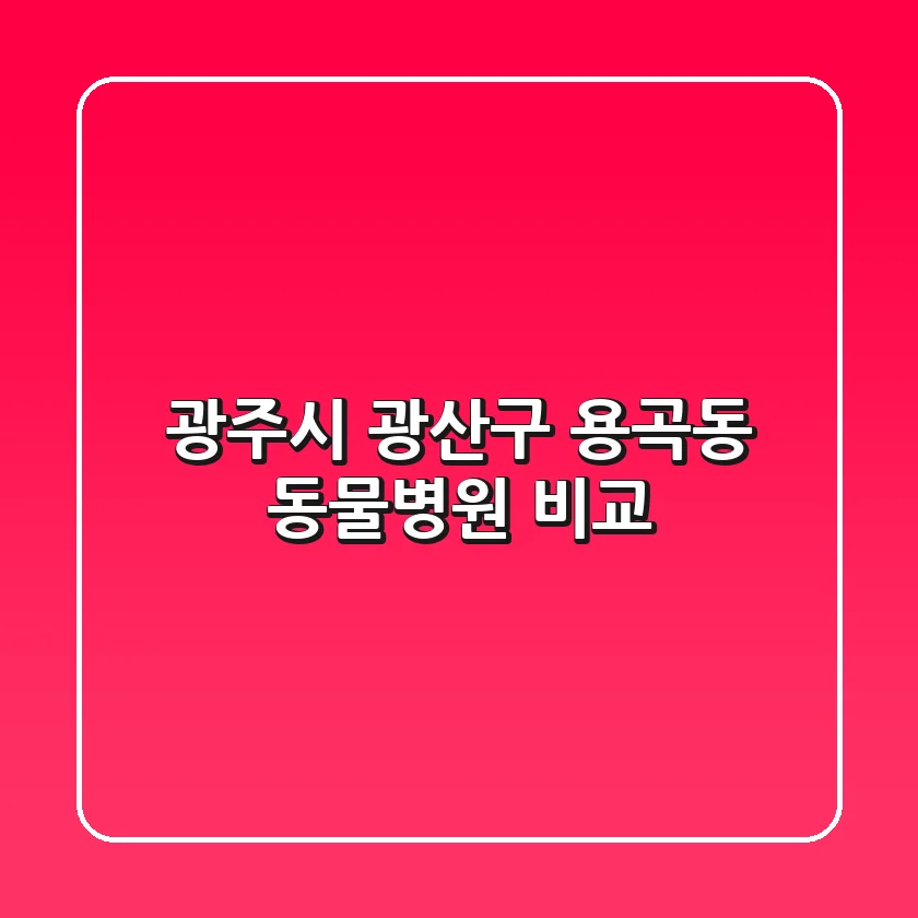 광주시 광산구 용곡동 동물병원 비교