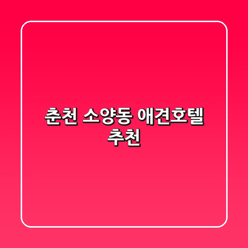 춘천 소양동 애견호텔 추천