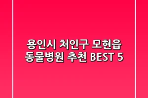 용인시 처인구 모현읍 동물병원 추천 BEST 5