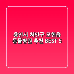 용인시 처인구 모현읍 동물병원 추천 BEST 5
