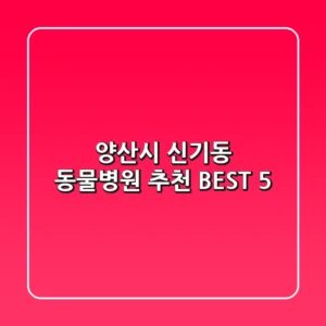 양산시 신기동 동물병원 추천 BEST 5