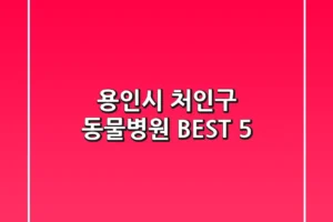 용인시 처인구 동물병원 BEST 5
